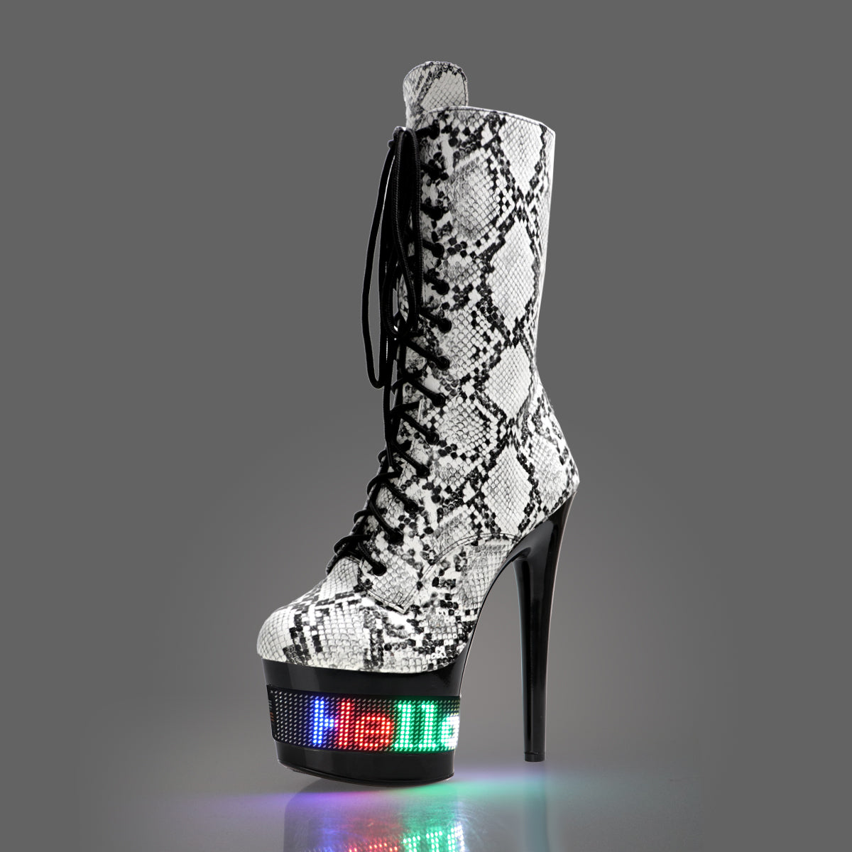 A71 Divine Selection Led Grey Snake Boots