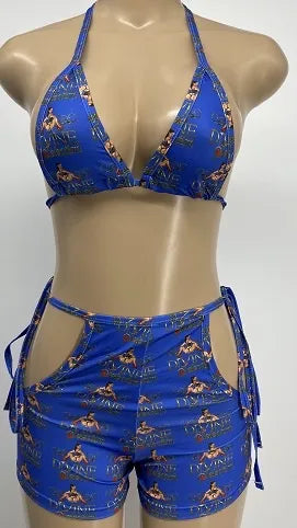 Exotic Dance Wear Sapphire Divine Selection Two Piece Full Bottom